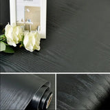 Qfdian 40cm x3m Wood Grain DIY Home Decor Waterproof Wall Stickers Self Adhesive PVC Wallpaper Bedroom Wardrobes Cabinets Sticker