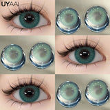 Qfdian 1 Pair Colored Contact Lenses for Eyes Natural Fashion Lenses Gray Beauty Pupils Blue Eye Lenses Cosmetics Soft Lenses