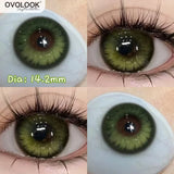 Qfdian  1 Pair/2pcs Prescription Contact Lenses Myopia Lenses with Diopters Green Pupils Color Contact Lenses for Eyes Blue Lens