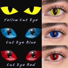 Bio-essence 1 Pair Cosplay Contact Lenses for Eyes Halloween Cat Eye Contacts Anime Accessories Snake Eye Lenses Lizard Lenses