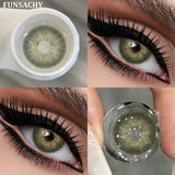 Qfdian  2pcs Colored Contact Lenses for Eyes Blue Pupils Lens Natural Brown Softlens Beautiful Cosmetic Gray Green Eye Contacts