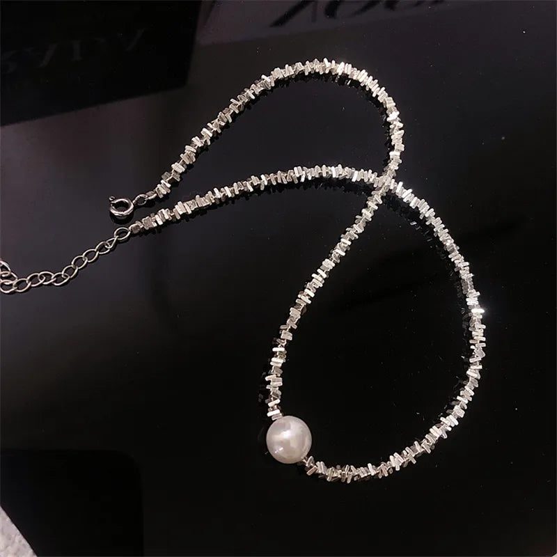 Popular Silver Colour Sparkling Clavicle Chain Choker Necklace Collar For Women Fine Jewelry Wedding Party Birthday Gift