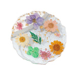 Qfdian  ins wind plant dried flower transparent resin coaster, foreign trade hot-selling handmade DIY real flower tea cup coffee coaster