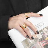 Gold Silver Color Minimalist Irregular Rings for Women Couples Vintage Jewelry Simple Open Ring Best Gift
