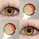 Qfdian   Anime Cosplay Colored Contact Lenses  Red Lens Blue Pupils Halloween MakeUp Beauty Women Cosplay Colorful Lenses