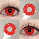 Qfdian   Anime Cosplay Colored Contact Lenses  Red Lens Blue Pupils Halloween MakeUp Beauty Women Cosplay Colorful Lenses