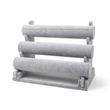 Qfdian  3Layer Velvet Jewelry Holder Multifunctional Space Saving Bracelet Chain Watch T-Bar Rack Retro Large Capacity Jewelry Organizer