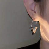 Qfdian  Personalized internet celebrity triangle pointed earrings