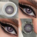 Qfdian  2pcs Colored Contact Lenses for Eyes Blue Pupils Lens Natural Brown Softlens Beautiful Cosmetic Gray Green Eye Contacts