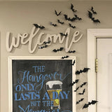 Qfdian  Halloween Bats Decorations,3D Pvc Bat on The Wall,Black Bats Wall Stickers,Halloween Scary Props Party Supplies DIY Decoration