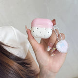 Qfdian  Contrasting black love is suitable for airpods4 earphone cover pro second generation airpodspro2 protective cover