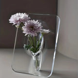 Qfdian  Creative Photo Frame Vase Art Acrylic Hydroponic Flower Arrangement Device Transparent Vase Living Room Desktop Home Decoration