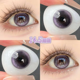 Qfdian  2pc New！Natural Blue Cosmetic Eye Lenses Brown Colored Contact Lenses Beauty Pink Lens Black Big Eye Lens violet Lens