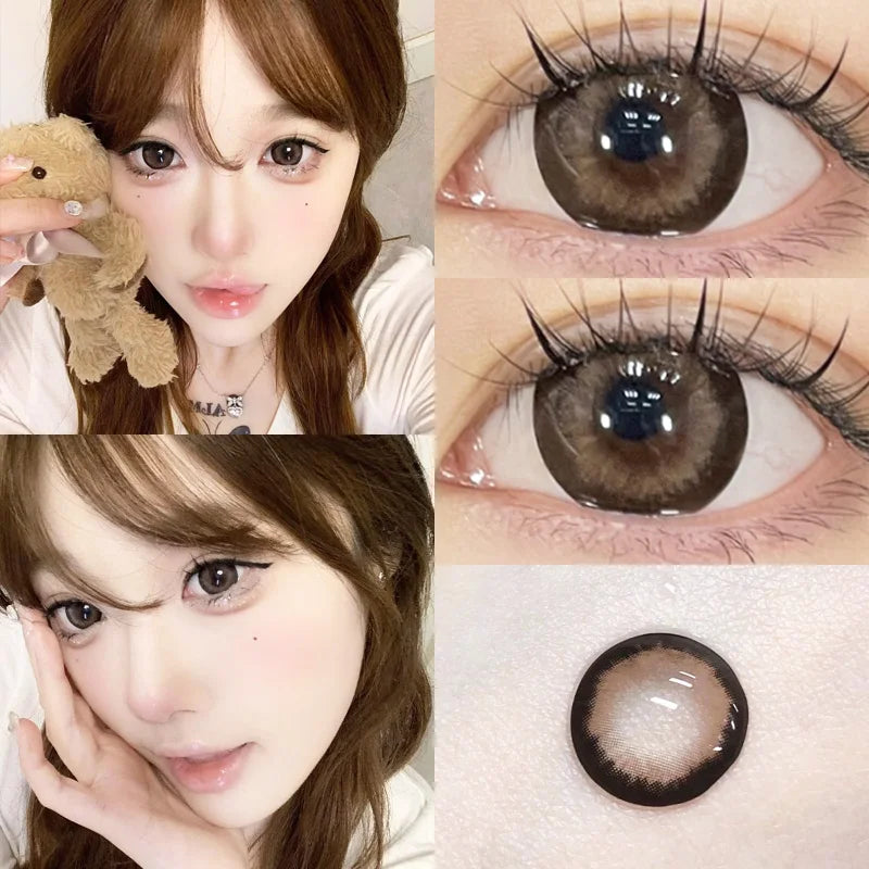 YIMEIXI 1 Pair New Eyes Contacts Lenses with Myopia Diopter Eyes High Quality Nature Soft Lens Beauty Pupil Annual