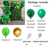 Qfdian  Jungle Animal Party Ballons Garland Arch Kit Green Gold Confetti Balloon Baby Shower Party Birthday Wild One Leaves Decor Globos