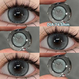 Qfdian  2PCS New Gray Prescription Contact Lenses Fashion Pupils Cosmetics Eye Color Lenses Myopia Colored Contact Lenses Brown
