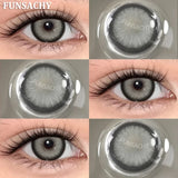 Qfdian  1 Pair New Color Contact Lenses for Eye Beautiful Pupil Fashion Blue Soft Lenses Gray Natural Contacts Yearly Cosmetics