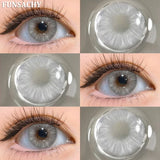 Qfdian  1 Pair Colorcon Eye Contact Lenses Natural Brown Gray Pupils for Eyes Cosmetics Yearly Blue Color Lens Green Softlens