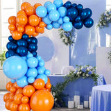 Qfdian  100Pcs Navy Blue Orange Balloon Garland Kit Birthday Baby Shower Balloon Arch Decoration Wedding Engagement Party Air Globos Set