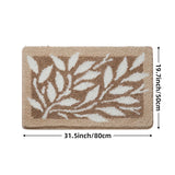 Qfdian  European Plant Bath Mat Thick Flocked Microfiber Bathroom Rug Strong Water Absorption Non-slip Foot Mat Carpet
