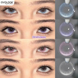 Qfdian  Daily Disposable 10PCS Colored Contact Lenses for Eyes Myopia Lens Beauty Pupils Eye Lenses Fashion Blue Purple Lenses