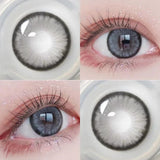 Qfdian 1 Pair New Color Contact Lenses with Myopia Degree High Quality Blue Eyes Colored Lens Makeup Beautiful Pupil Yearly Use