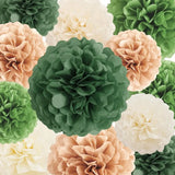 Qfdian  Sage Green Khaki Birthday Decorations Paper Pompoms Happy Birthday Banner Tassel Circle Garland  Hanging Swirl for Party Decor