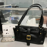 Qfdian Trendy Office Lady Elegant Women Handbags Y2k Aesthetic Simple All Match Shoulder Bags Vintage Casual Underarm Bag Luxury Design