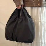 Qfdian Japanese Ins Pleated Solid Women's Handbags All Match Simple Y2k Aesthetic Top-Handle Bags Fashion Casual Office Lady Clutches