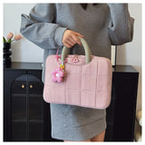 Qfdian  Luxury Design Quilted Vintage Top-Handle Bags Casual All Match 14 Inch Laptop Bag Fashion Y2k Aesthetic Simple Women's Handbags
