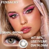 Qfdian  2pcs Colored Contact Lenses for Eyes Natural Brown Lens Gray Lens Eye Contacts Cosmetic Beauty Pupil High Quality Lens