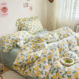 Qfdian Ins Girl Bedding Set Heart Cherry Duvet Set With Double Layer Yann Pink Four PIECE Set Simple Washing Cotton Bed Sheet Bed Sheet