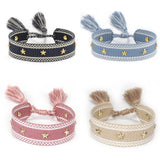 Qfdian Hand Woven Bracelets Adjustable Studded Stars Bracelet Fashion Jewelry Gifts