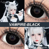 Qfdian  Cosplay VAMPIRE Contact Lenses for Halloween Eyes Lens Strange Colored Contacts Lens Blind Black Mesh White Cosplay Len