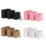 Qfdian  5/10/20PCS Black White Pink Color Kraft Gift Bags With Rope Handles for Party Gift Wrapping Favor Bag Clothes Packing Gift Bags
