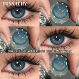 Qfdian  2pcs Black Series Color Contact Lenses Natural Gray Eye Lens Beautiful Pupils Yearly Fashion Brown Softlens Cosmetics
