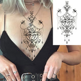 Qfdian  Realistic Fake Peony Temporary Tattoos For Women Girl Black Rose Elephant Flower Tattoo Sticker Tiger Anemone Tatoos Half Sleeve