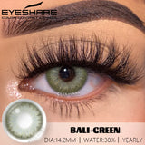 Qfdian 1pair Colored Contact Lenses for Eyes Blue Eye Lenses Brown Lenses Gray Pupils Lens Yearly Cosmetic Green Eye Contacts