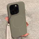 Qfdian Luxury Liquid Silicone Case For iPhone 16E 16 15 14 Plus 13 12 Pro Max 11 for Magsafe Magnetic Wireless Charging Shockproof Capa