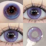 Qfdian  1 Pair(2pcs) Brown Beauty Colored Contact Lenses for Eyes Purple Halloween Lens Big Eye Lens Natural Look Gray Blue Lens