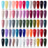 Qfdian  15ml UV Gel Nail Polish Semi Permanent Gel Varnish Enamel Brown Nail Gel Design Red Nails Art Nude Color Glitter Manicure