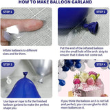 Qfdian  146Pcs Navy Blue White Balloon Garland Kit Royal Blue Silver Confetti Latex Ballon Arch Wedding Baby Shower Birthday Party Decor