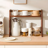 Qfdian  Cup Holder Storage Rack Desktop Doublelayer Coffee Cup Tea Set Storage Cup Rack Coffee Utensil Storage on The Table Gift