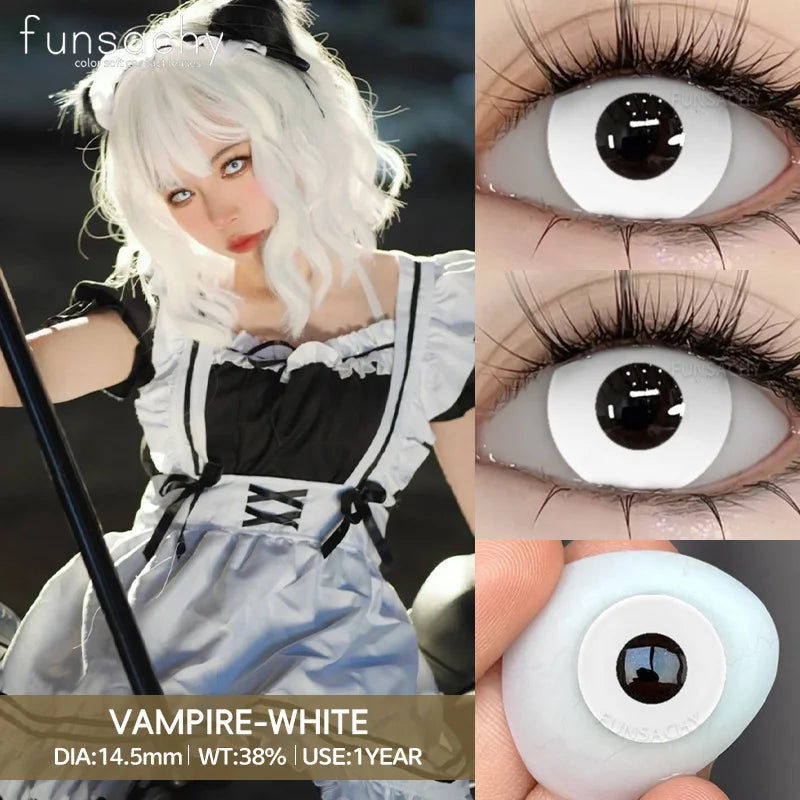 Qfdian 1pair Vampire Cosplay Contact Lenses for Eyes Anime Role Playing Contact Lens Cosmetic Colorful Multicolored Eye Pupil