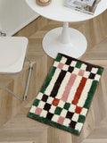 Qfdian Checkerboard bathroom absorbent mats toilet non-slip floor mats absorbent quick-drying bath mat bedroom carpet floor mats