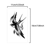 Qfdian  New Traditional Swallow Flame Feather Herbal Juice Tattoo Sticker, Waterproof Long-Lasting Temporary Tattoo for Arm Waist Thigh