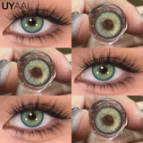Qfdian 1 Pair Colored Contact Lenses for Eyes Blue Eye Lenses Green Fashion Lenses High Quality Brown Natural Lenses Gray Lenses