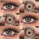 Qfdian 1 Pair Colored Contact Lenses for Eyes Blue Eye Lenses Green Fashion Lenses High Quality Brown Natural Lenses Gray Lenses