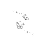 Qfdian  Minimalist Line Art Double Butterfly Star Tattoo Sticker Waterproof Long Lasting Fine Line Temporary Tattoo for Women Arm
