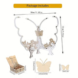 Qfdian  Wooden Heart-Shaped Butterfly Wedding Party Guest Books Commemoration Wedding New Year Decoration Wedding Birthday Home Ornament